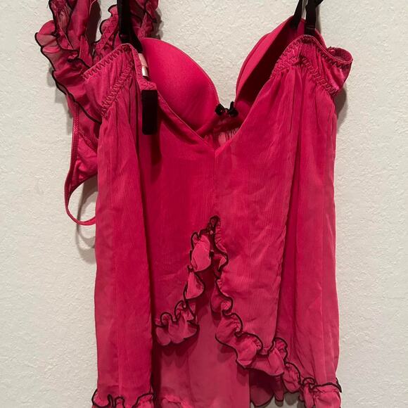 Y2K hot Pink and black Ambriel lingerie set - Picture 5 of 8